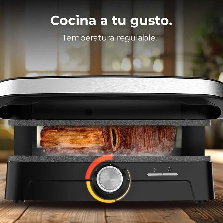 Barbecue Elétrico Cecotec Rock'nGrill 2000W | Pedra Vulcânica, 180º, Antiaderente, Preto 6