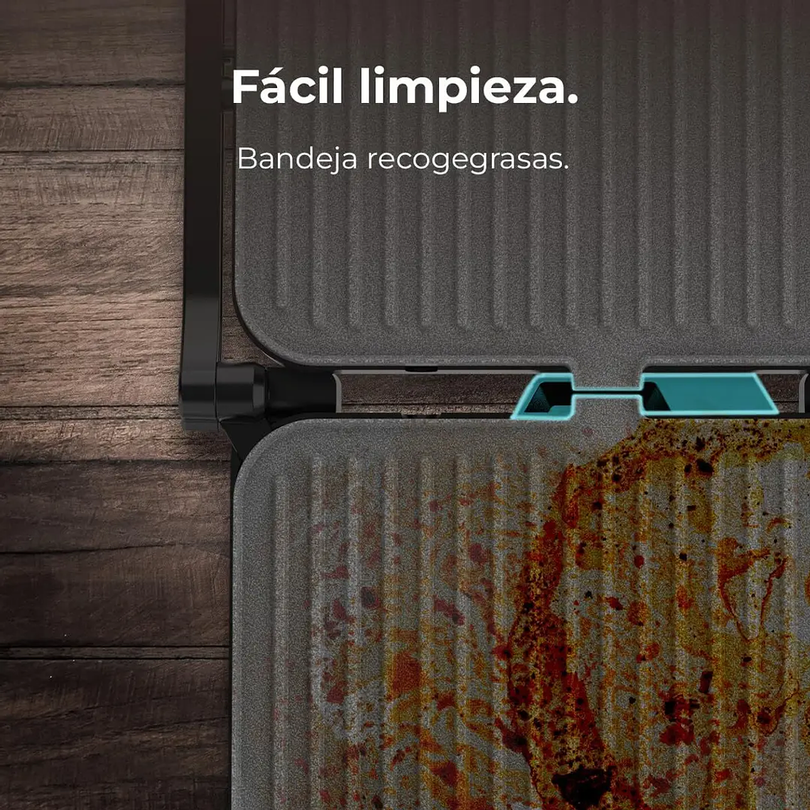 Barbecue Elétrico Cecotec Rock'nGrill 2000W | Pedra Vulcânica, 180º, Antiaderente, Preto 7