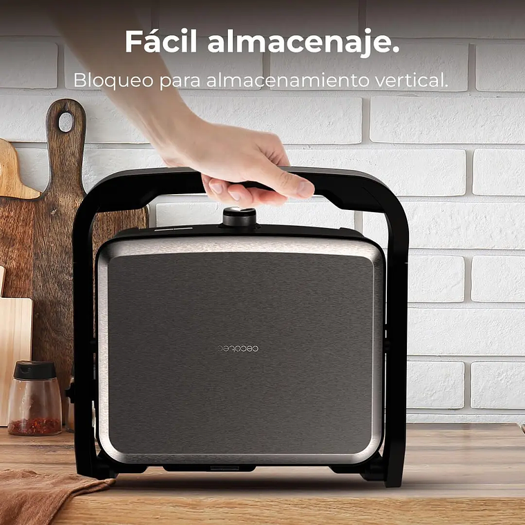 Barbecue Elétrico Cecotec Rock'nGrill 2000W | Pedra Vulcânica, 180º, Antiaderente, Preto 10