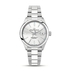 Relógio Feminino Philip Watch R8253597096 | Cristal Safira, Data, Prateado, Unissexo