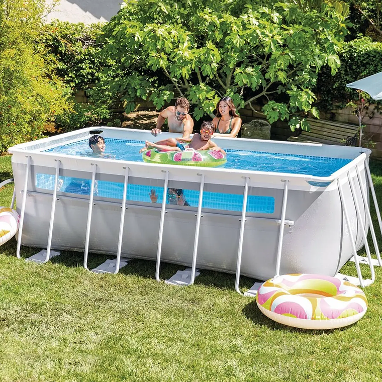Piscina Desmontável Intex Retangular 400x122x200cm | 8.418L, com Filtro, Escada, Cobertor 1