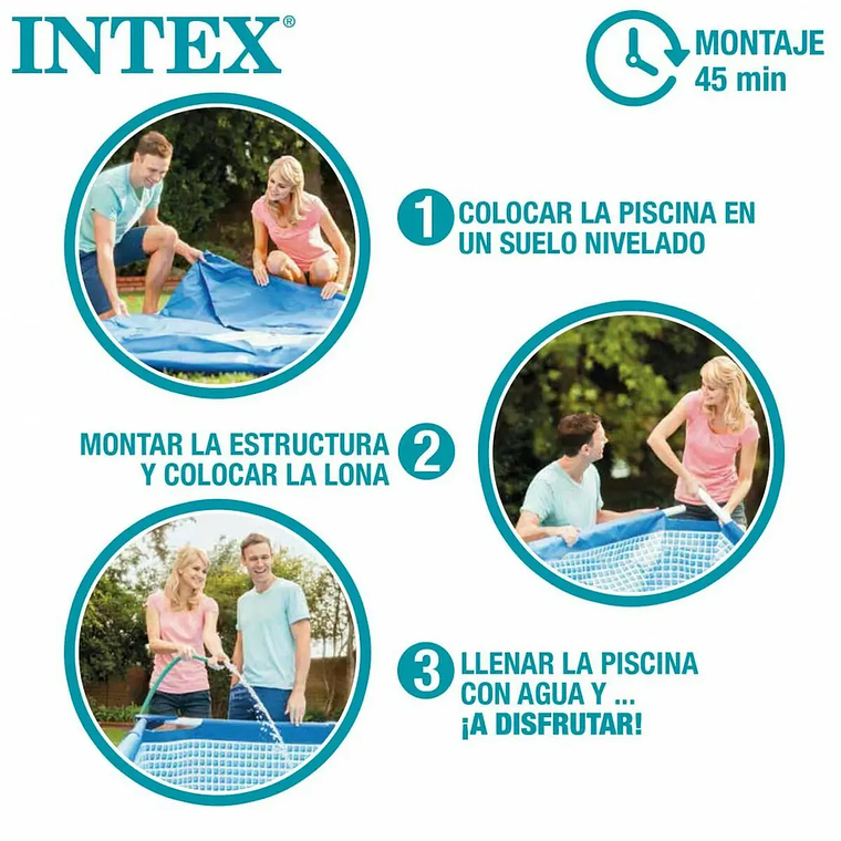 Piscina Intex Prism Frame 400x200x122cm | 8.418L, Filtro 2006L/h, Montagem 45min 6