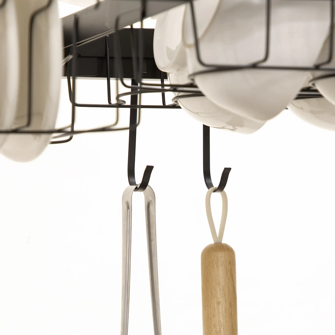 Escorredor de Louça Sobre a Pia 2 Níveis | Multifuncional com Prateleira, Suporte para Facas e Talheres | Aço Preto 100cm | Até 26kg 7