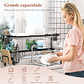 Escorredor de Louça Sobre a Pia 2 Níveis | Multifuncional com Prateleira, Suporte para Facas e Talheres | Aço Preto 100cm | Até 26kg - Thumbnail 2