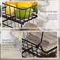 4-Tier Organizer Cart with Wheels and Brake | Stackable Multipurpose Fruit Basket for Kitchen, Bathroom, or Bedroom | Black Steel 97cm - thumbnail 2