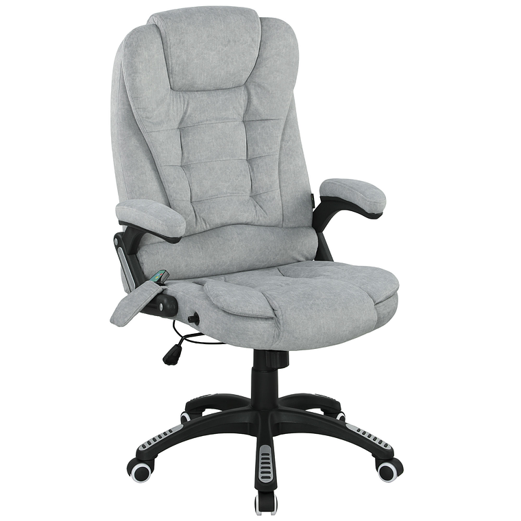 Cadeira de Escritório com Massagem e Aquecimento | 6 Pontos, Reclinação 130°, Apoio Lombar | Vinsetto Ergonómica Preta 13