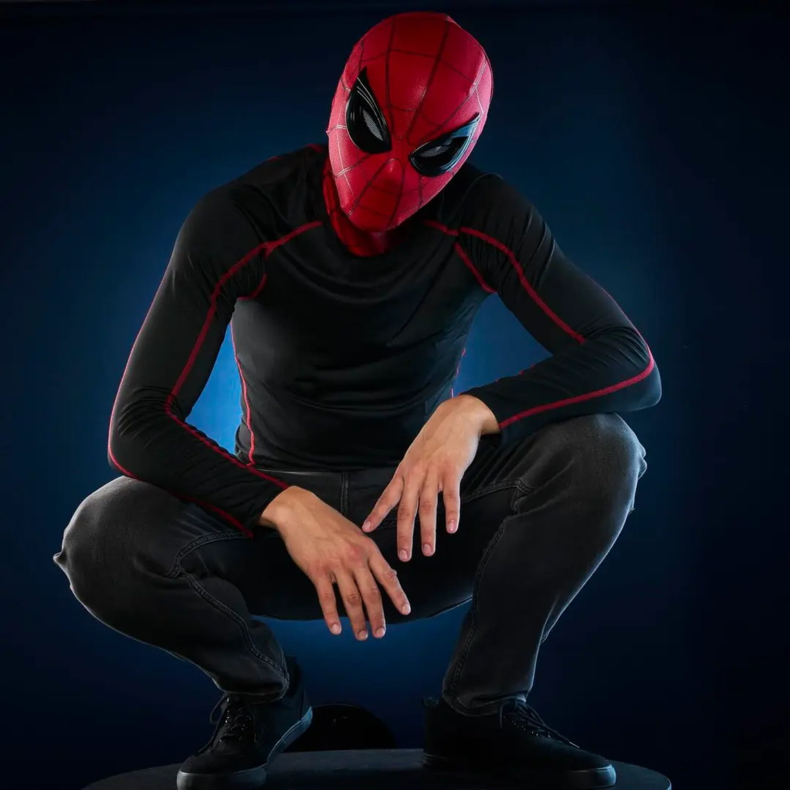 Capacete-Máscara do Homem-Aranha Marvel | Fantasia em Plástico Vermelho | Para Adultos e Meninos (+14 Anos) 9