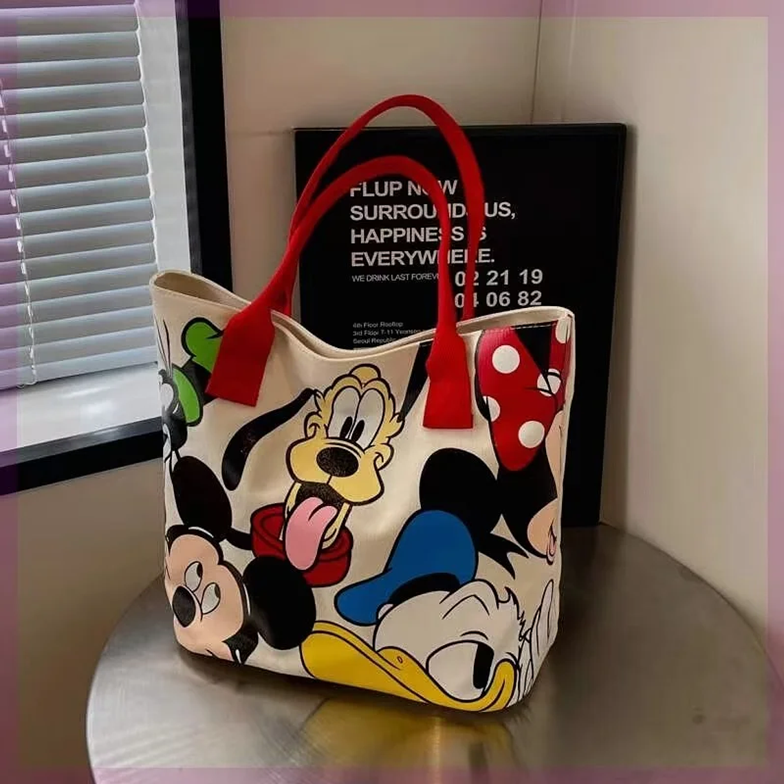 Mala de Ombro Disney Mickey | Mala de Lona Grande Capacidade para Mulheres, Estudantes e Uso Casual 3