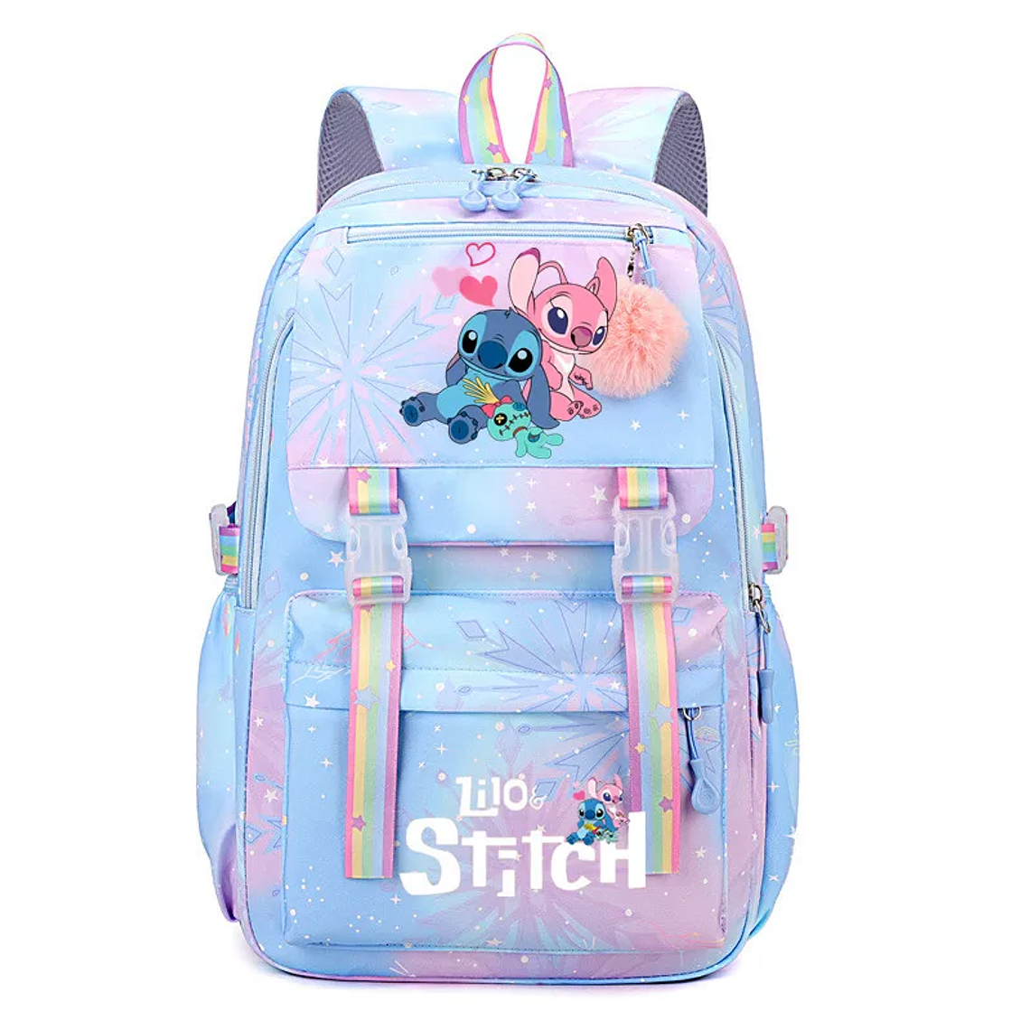 Stitch Large Capacity Backpack | Everyday Nylon Backpack with Anime Print for School and Travel 1