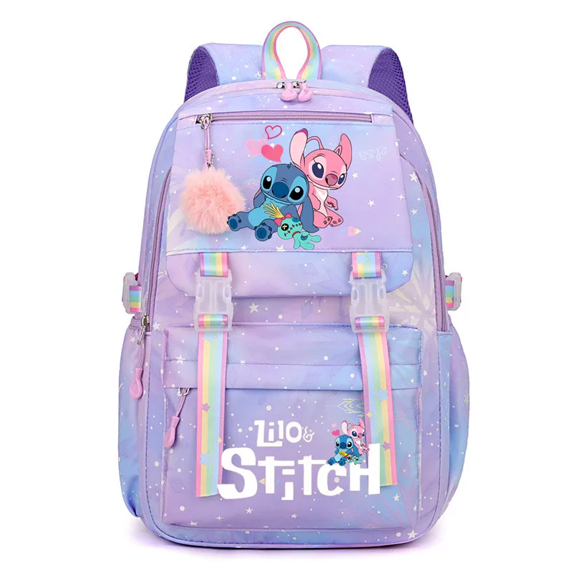 Stitch Large Capacity Backpack | Everyday Nylon Backpack with Anime Print for School and Travel 2