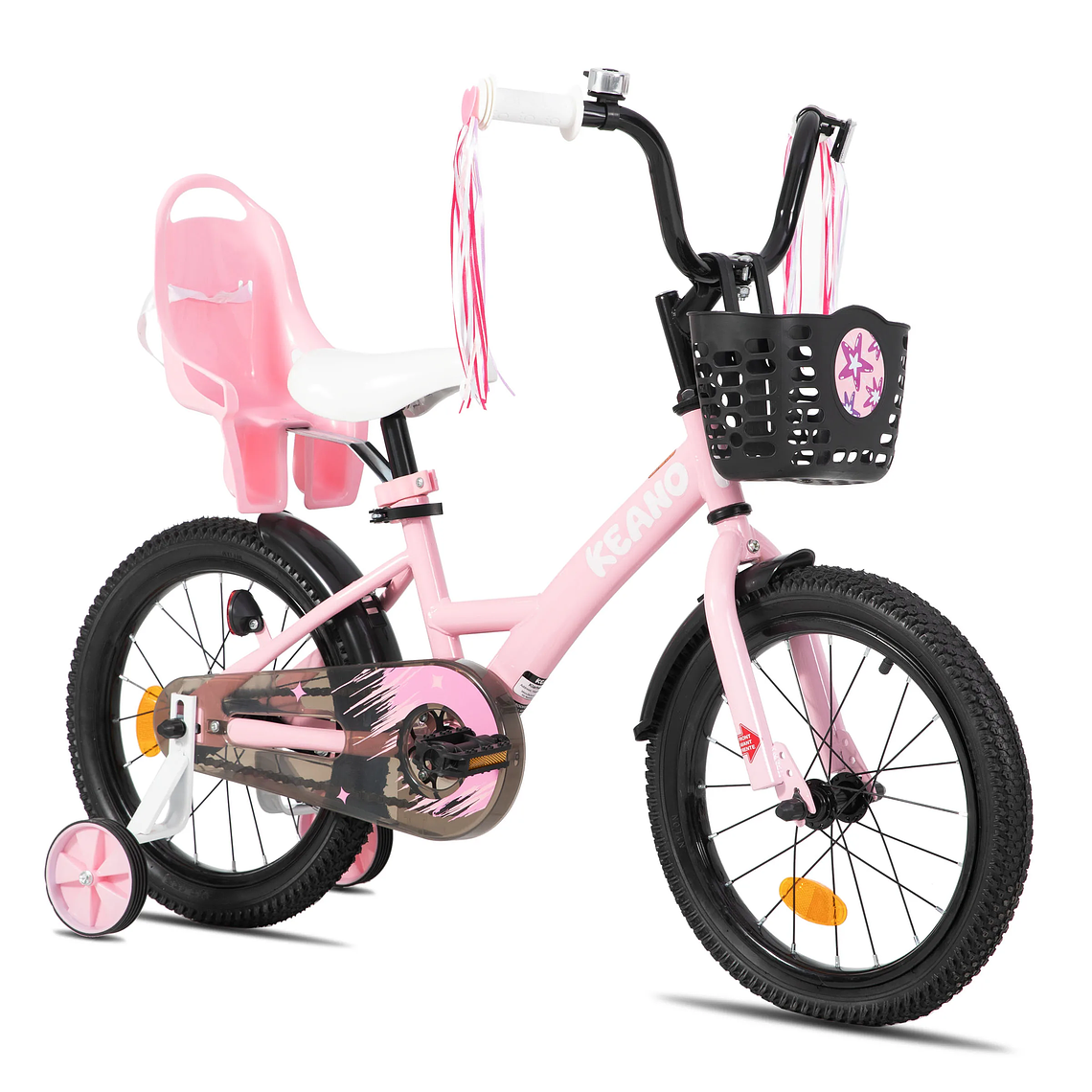 Bicicleta Infantil KEANO para Meninas 3-10 Anos | Bicicleta com Rodinhas, Cesto, Assento para Boneca e Streamers - 14/16/20 Polegadas 1