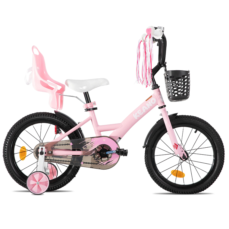 Bicicleta Infantil KEANO para Meninas 3-10 Anos | Bicicleta com Rodinhas, Cesto, Assento para Boneca e Streamers - 14/16/20 Polegadas 2