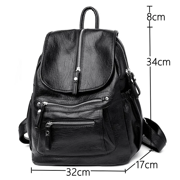 Mochila Feminina Vintage em Couro Legítimo | Mochila Sac à Dos Elegante para Escola, Trabalho e Viagens 4