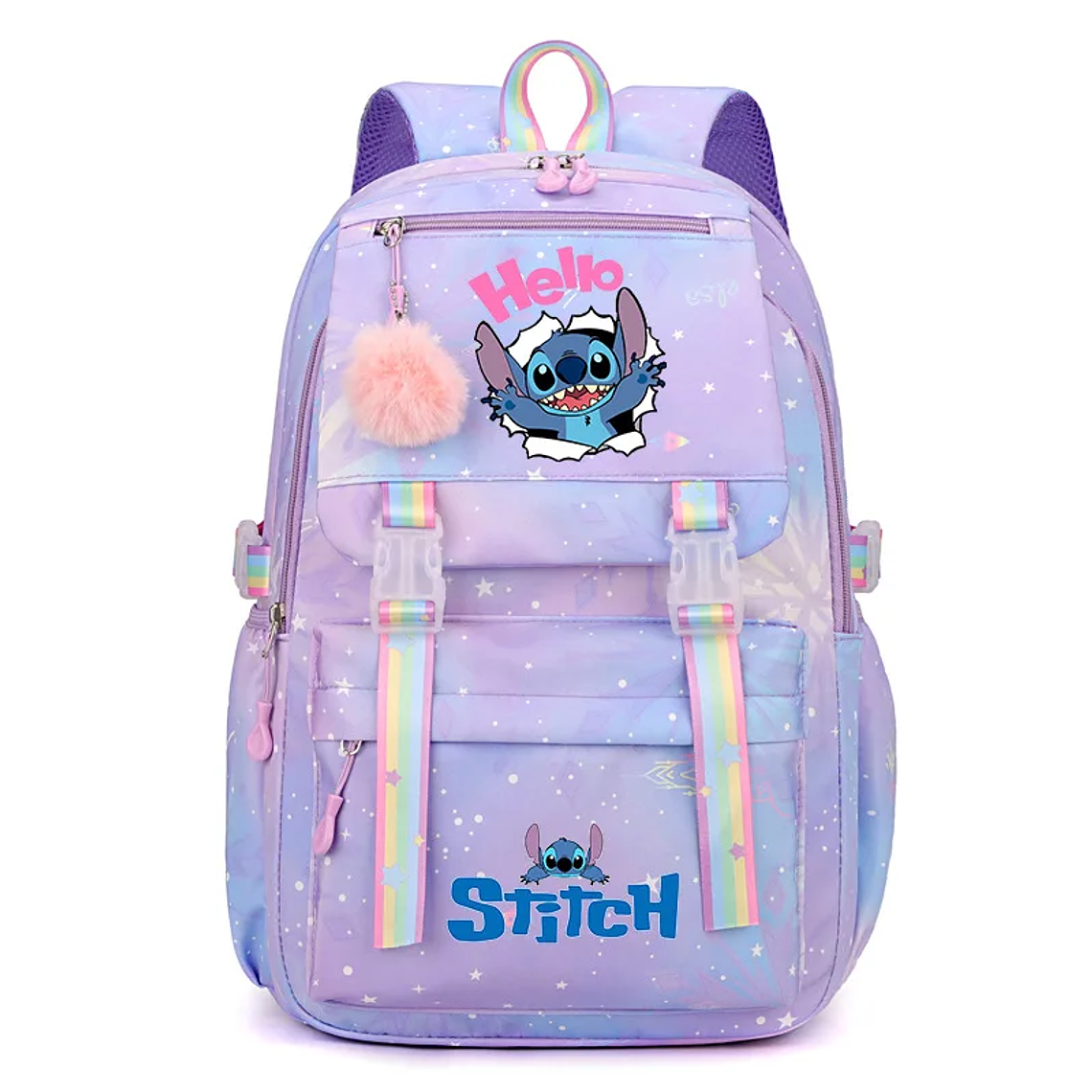 Stitch Large Capacity Backpack | Everyday Nylon Backpack with Anime Print for School and Travel 7