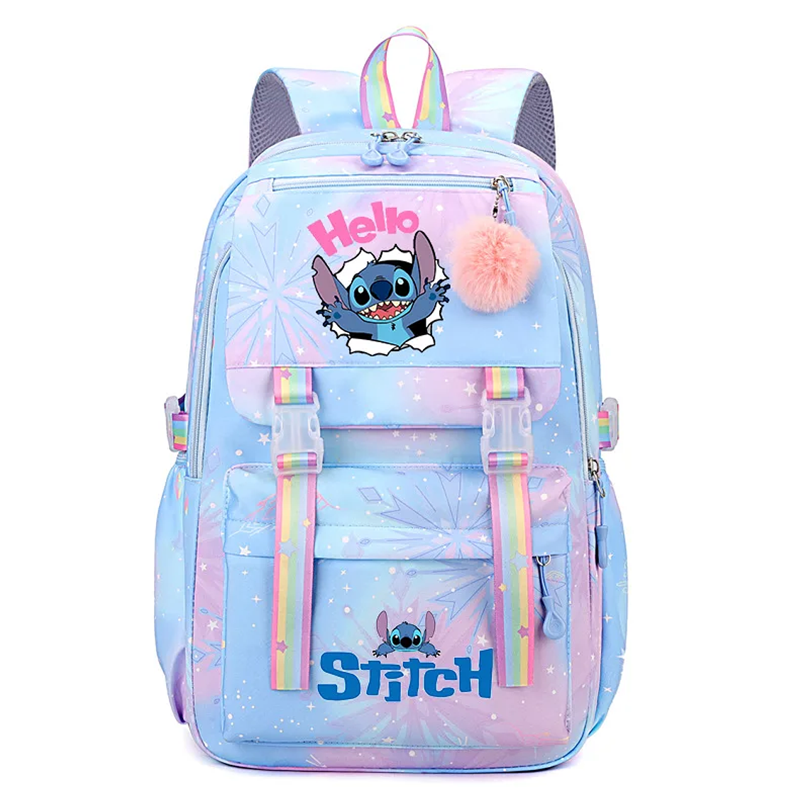 Stitch Large Capacity Backpack | Everyday Nylon Backpack with Anime Print for School and Travel 9