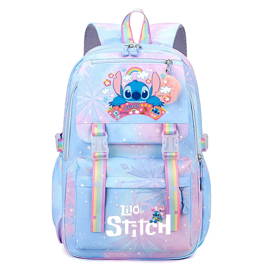 Stitch Large Capacity Backpack | Everyday Nylon Backpack with Anime Print for School and Travel 10