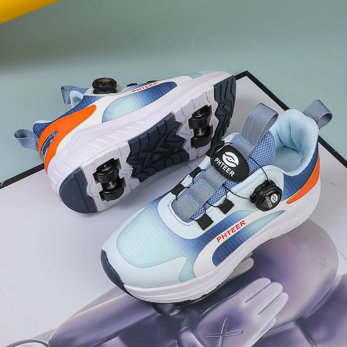 Patins 2 Rodas Infantis com Luzes | Tênis Patinete com Rodas Removíveis e Varinha Mágica para Crianças e Adolescentes 8