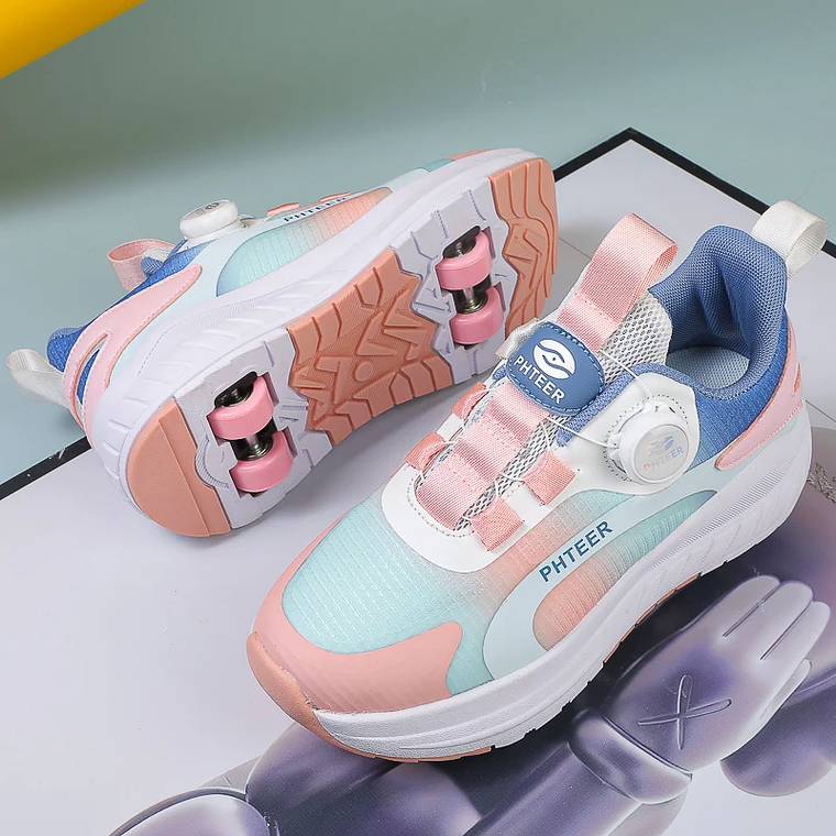 Patins 2 Rodas Infantis com Luzes | Tênis Patinete com Rodas Removíveis e Varinha Mágica para Crianças e Adolescentes 9