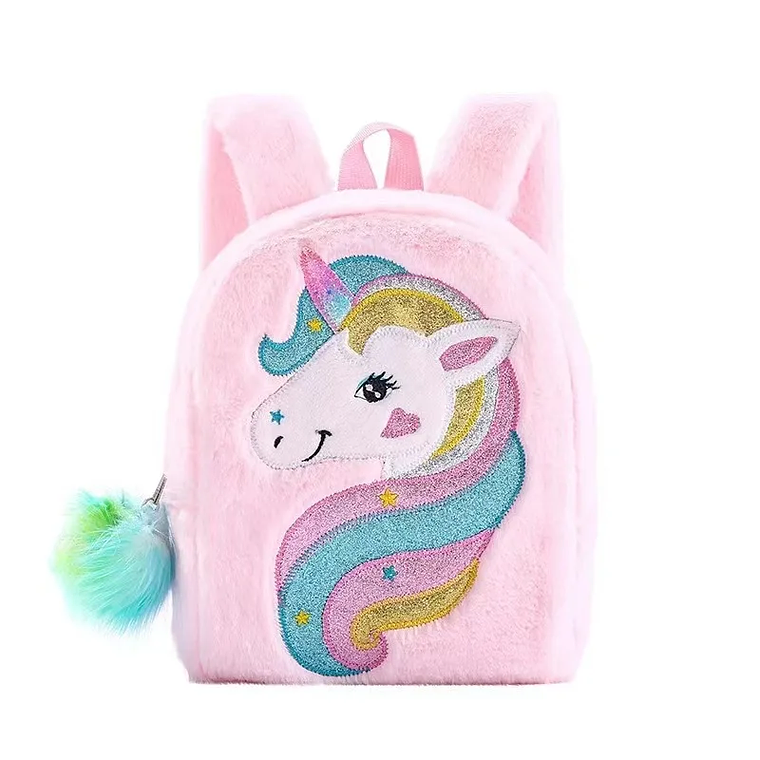 Mochila Infantil Unicórnio Tie-Dye | Mochila Escolar com Pelúcia e Grande Capacidade para Meninas | Impermeável e Fashion 3