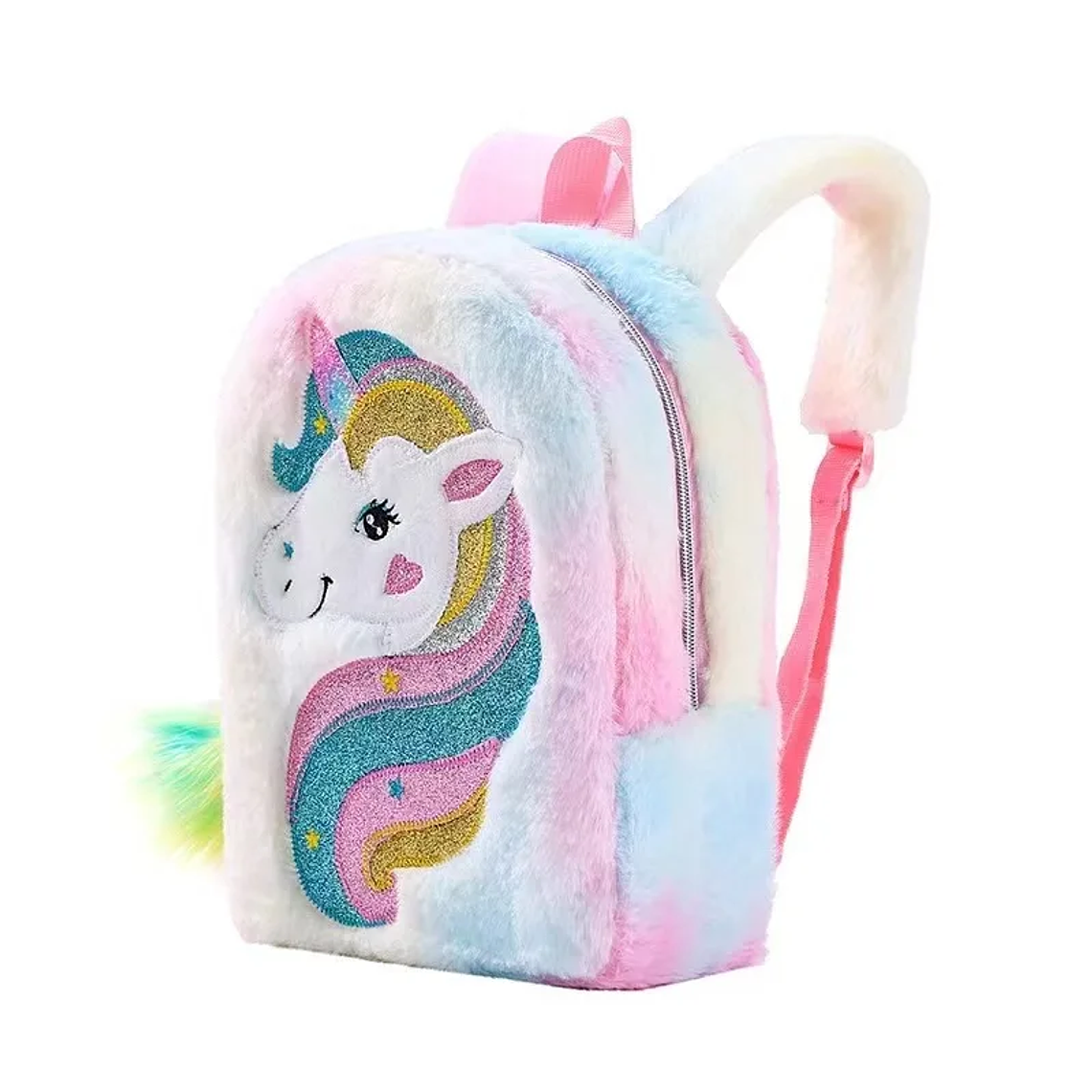 Mochila Infantil Unicórnio Tie-Dye | Mochila Escolar com Pelúcia e Grande Capacidade para Meninas | Impermeável e Fashion 4