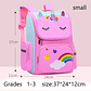 Mochila Escolar Unicórnio Grande Capacidade | Mochila Infantil Impermeável Kawaii para Meninas de 2 a 16 Anos | Com Detalhes Aplicados e Refletivos - Thumbnail 7