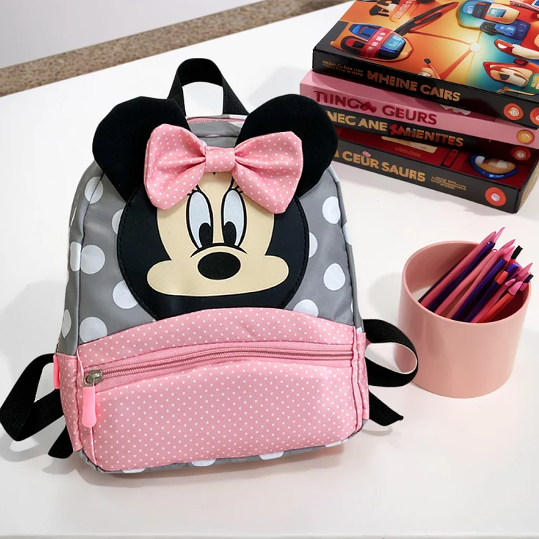 Mochila Infantil Disney Minnie 2025 - Mochila Escolar Kawaii Rosa para Meninas, Presente para Crianças e Jardim de Infância 5