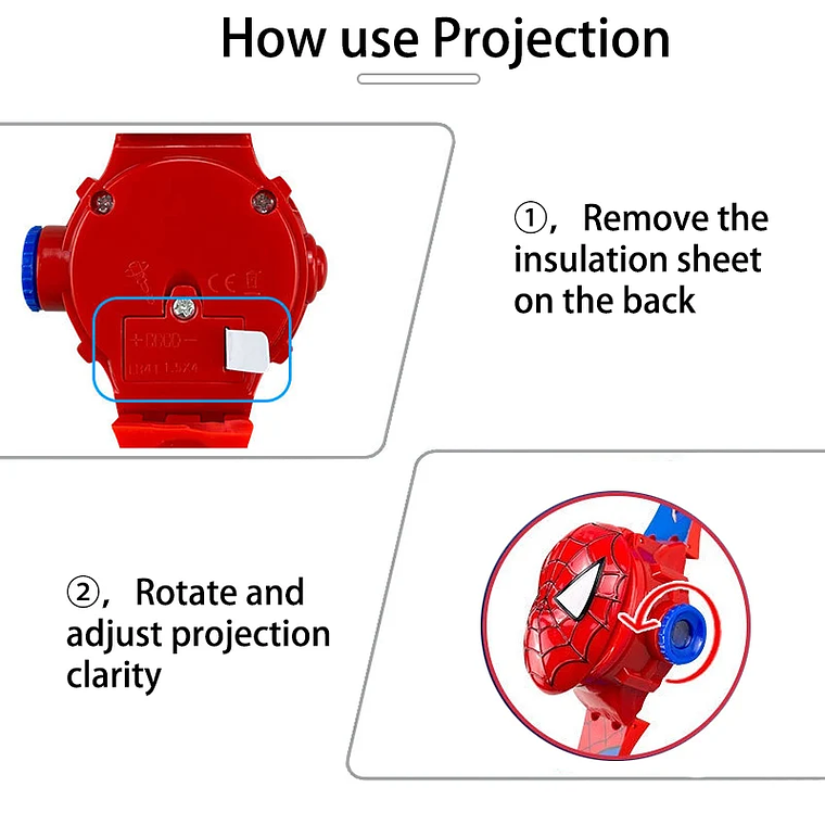 Relógio Infantil com Projetor 3D 2025 | Spider-Man, Frozen Elsa, 8 Temas | Abre, Projeta e Dá as Horas 4