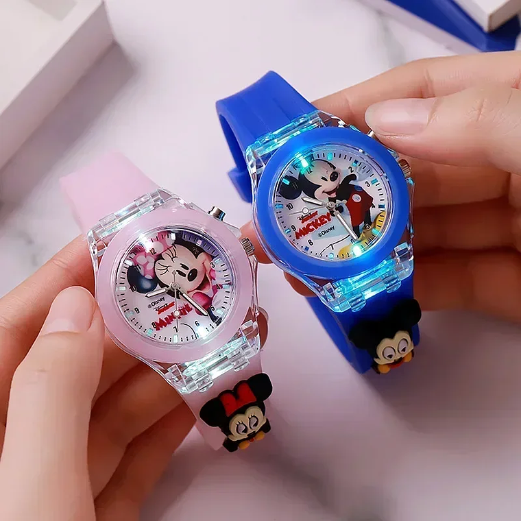 Disney Minnie/Mickey Mouse Watch for Kids | Luminous Wristband + LED Lights, Waterproof | Birthday Gift 1
