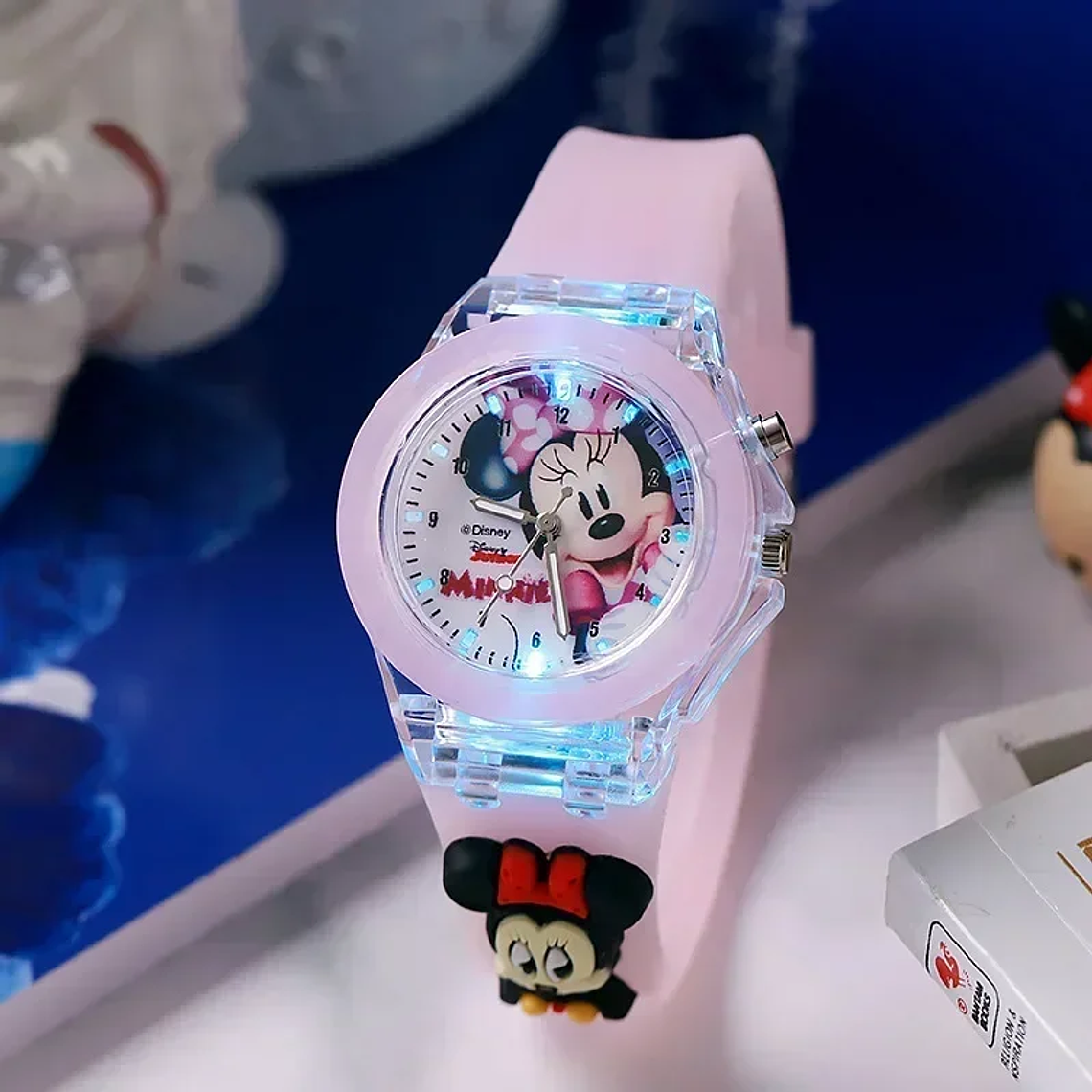 Disney Minnie/Mickey Mouse Watch for Kids | Luminous Wristband + LED Lights, Waterproof | Birthday Gift 2