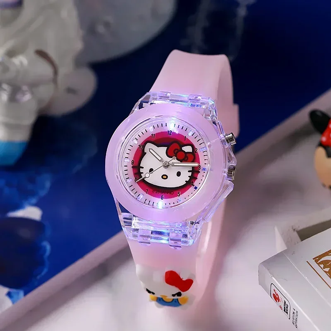 Disney Minnie/Mickey Mouse Watch for Kids | Luminous Wristband + LED Lights, Waterproof | Birthday Gift 4