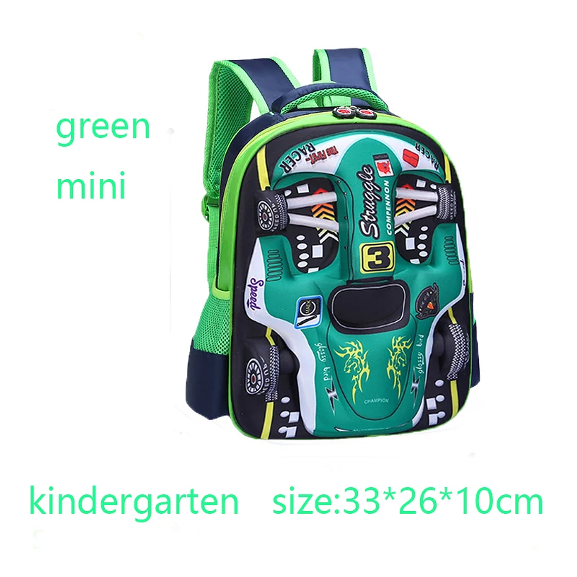 Mochila Infantil 3D para Carro | Mochila Escolar Leve e Impermeável para Crianças | Pré-Escola e Jardim de Infância - Cores Azul e Vermelho 8