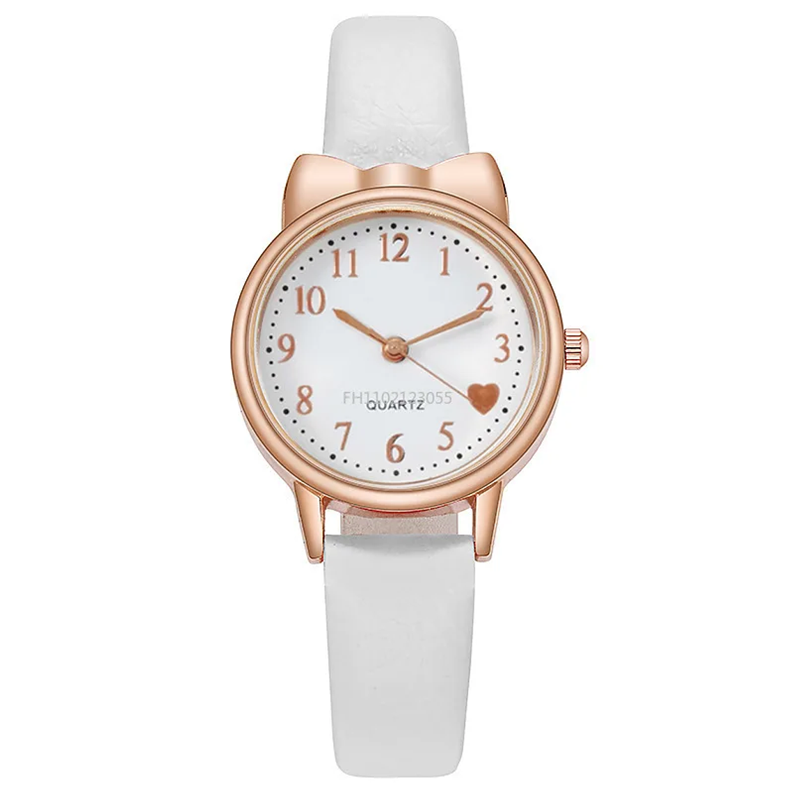 Relógio Infantil de Couro com Mostrador Amor | Quartzo, Design Irregular | Presente para Meninas 6