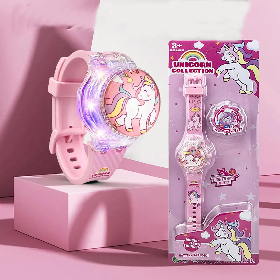 Rotating Unicorn Clock that Lights Up | Colorful Digital Display, Creative Design | For Children and Students 4