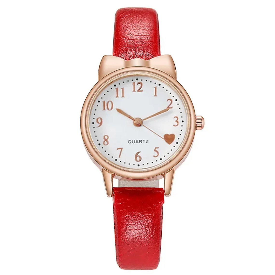 Relógio Infantil de Couro com Mostrador Amor | Quartzo, Design Irregular | Presente para Meninas 9