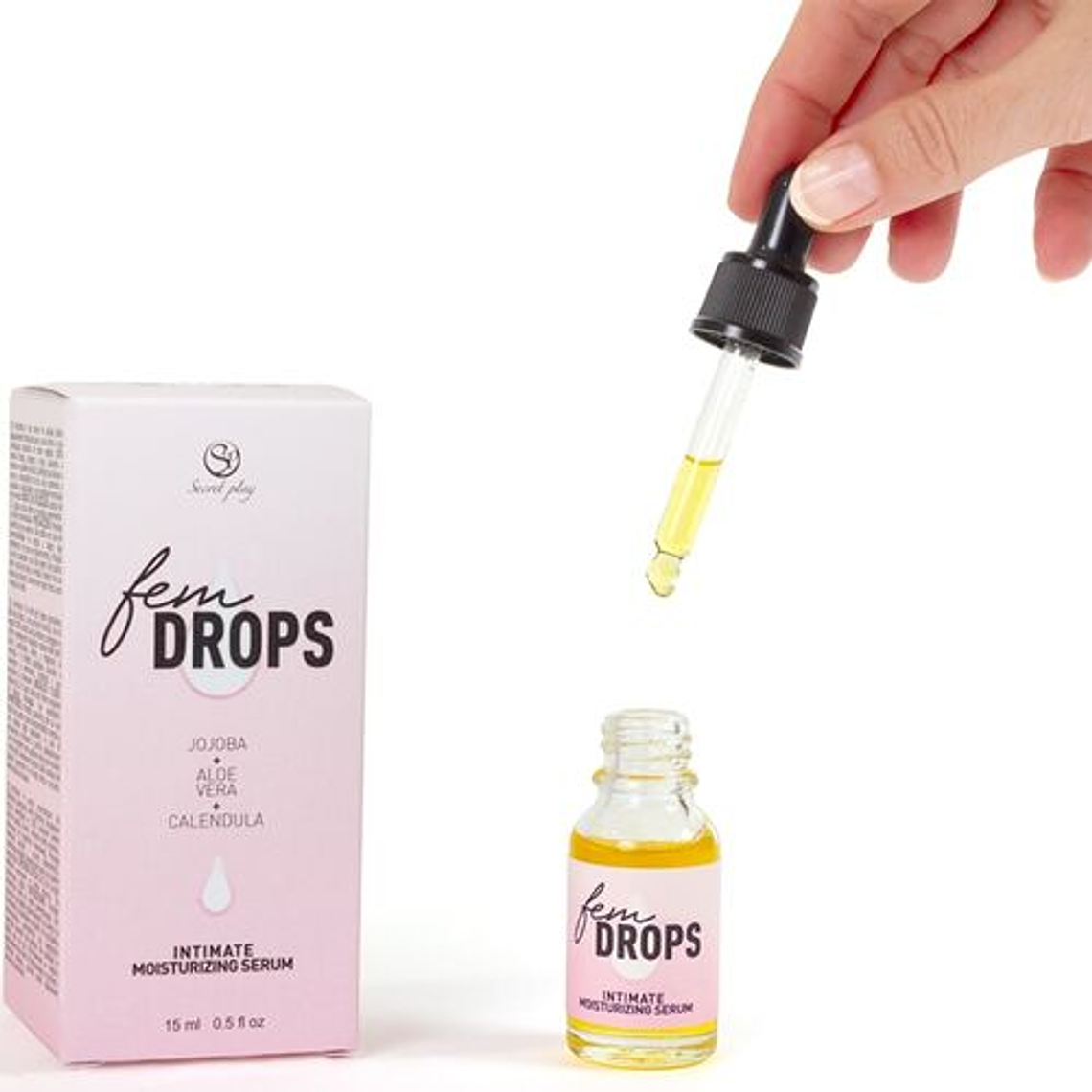 Sérum Hidratante Íntimo Fem Drops Secretplay 15ml | Com Aloe Vera, Calêndula e Jojoba | Hidratação Diária e Alívio 1