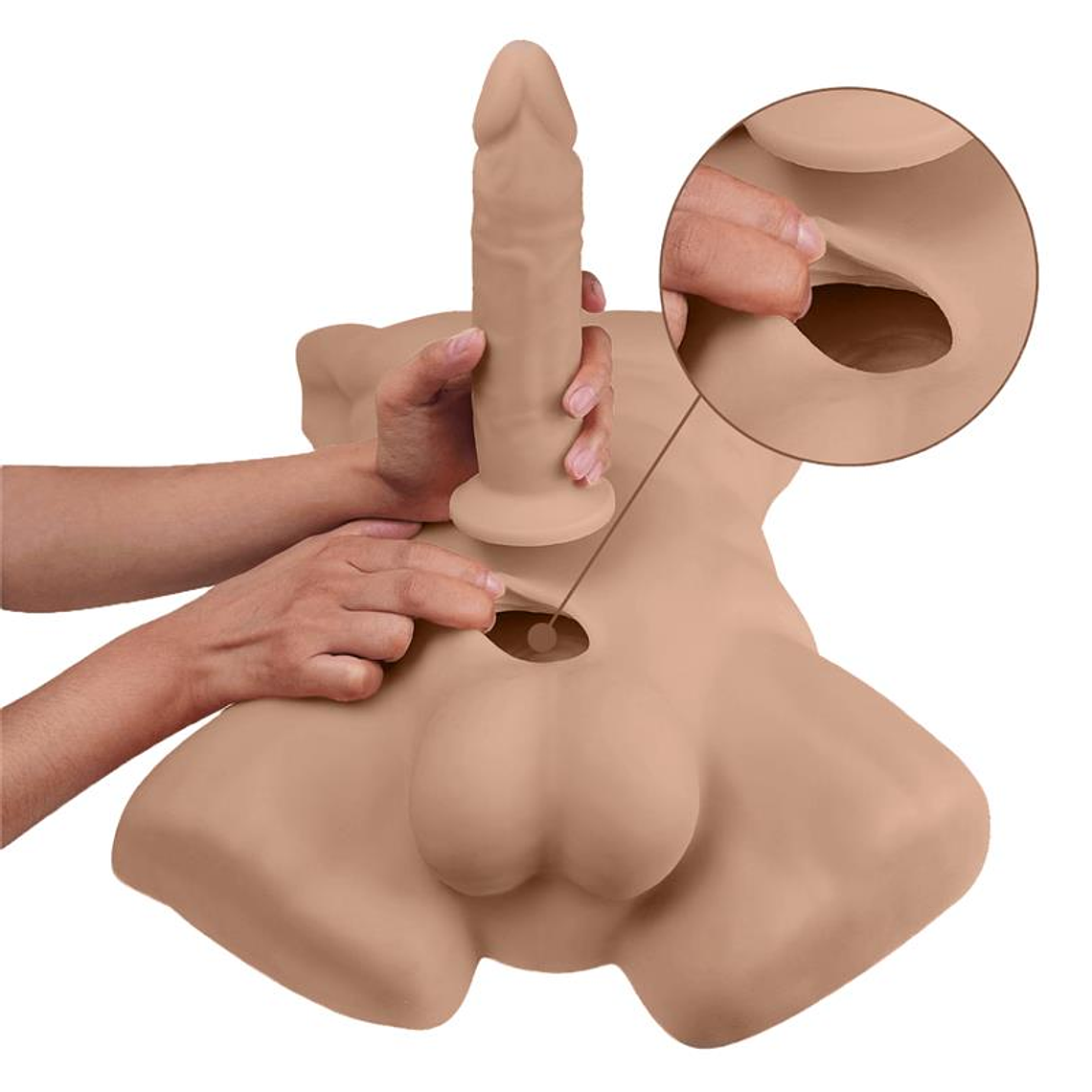 Torso SILEXD Apollo L Caramel: Realismo Termorreativo com Dildo Intercambiável 4