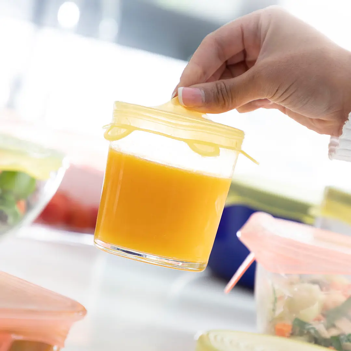 Conjunto de 10 Tampas de Cozinha Reutilizáveis e Ajustáveis Lilyd: Solução Sustentável para Conservar Alimentos 6