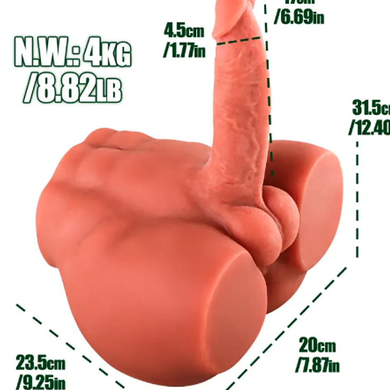 Male Torso Masturbator in TPE with Dildo and Anus | Male Masturbator in Buttocks Shape 4.0 kg 4