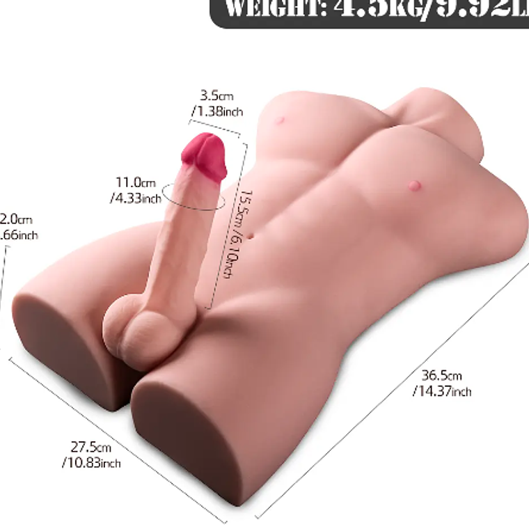 Male Sex Doll 4.5KG with Dildo | Waterproof TPE Male Masturbator 3