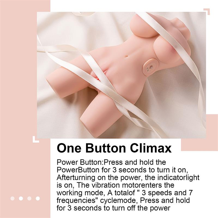 XISE Kosey Torso with Vibration 1.57 kg | Realistic Masturbator with Dual Entry and 7 Frequencies 4