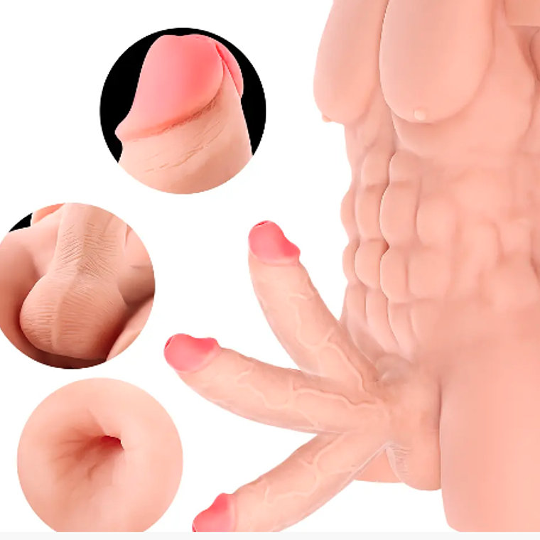 Torso de Boneco Amoroso Masculino 13kg com Dildo | Torso Sexual Masculino em TPE para Homens e Mulheres 2