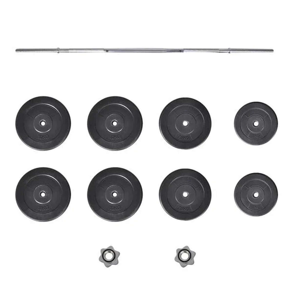Conjunto de Barra com Discos 60 kg | Kit de Levantamento de Pesos com Barra Reta de 165 cm 4
