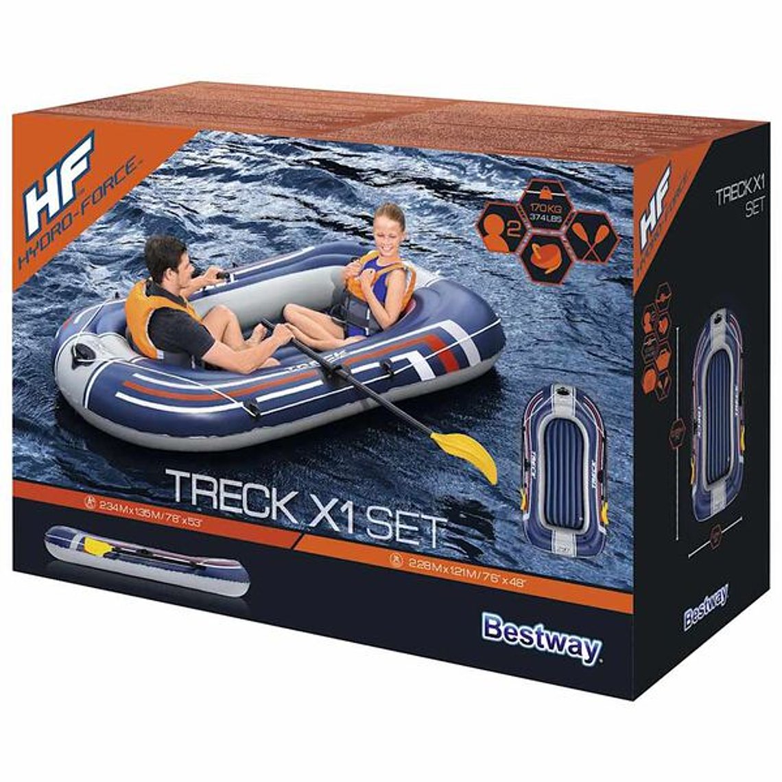 Bestway Hydro-Force Inflatable Boat for 2 Adults | Rowing Boat with Pump and Patches 12