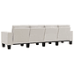 Sofá Creme 4 Lugares vidaXL | Sofá Moderno em Tecido para Sala de Estar e Lounge - Thumbnail 3