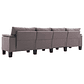 Grey-Brown 4-Seater Sofa vidaXL | Modern Fabric Sofa with Black Legs - thumbnail 2