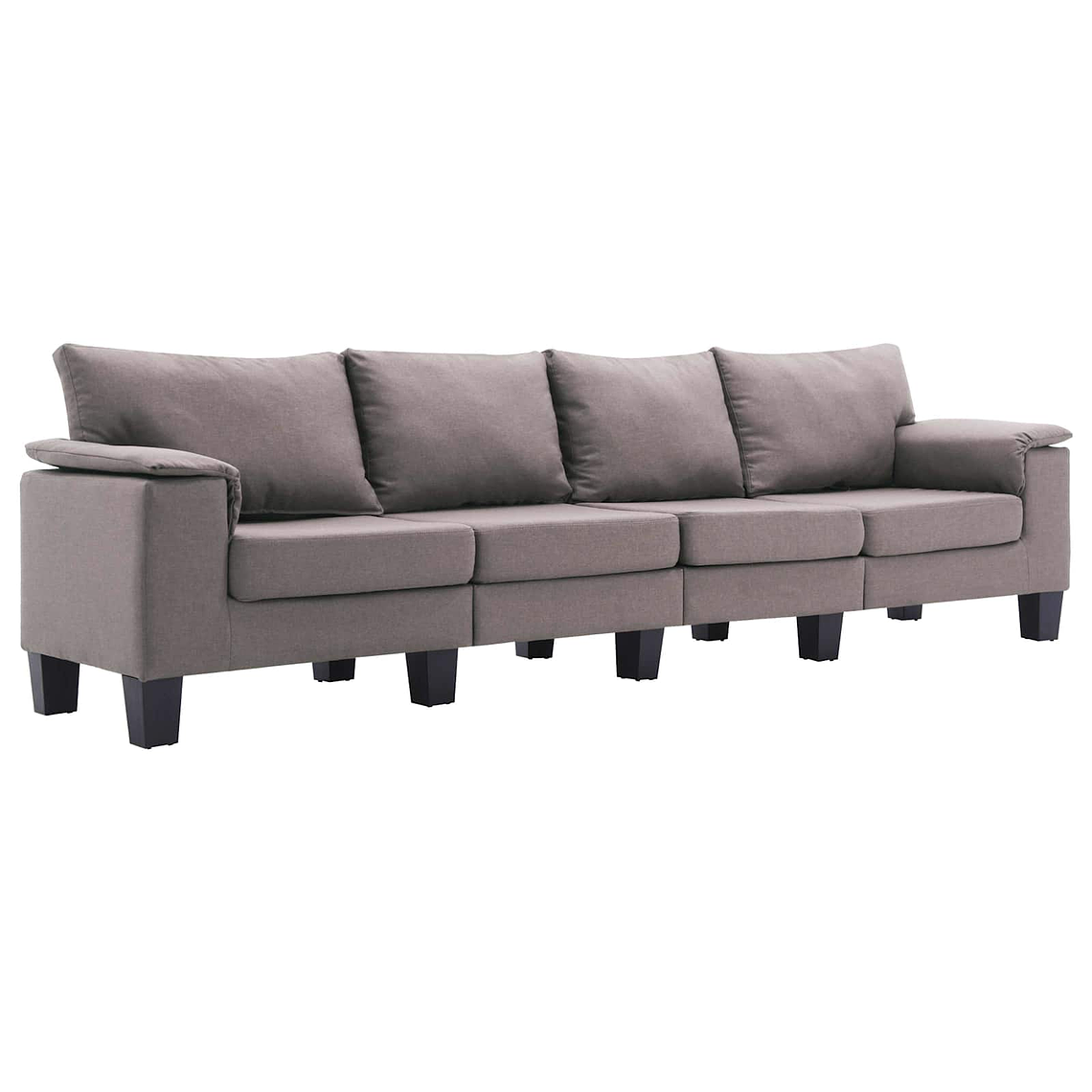Grey-Brown 4-Seater Sofa vidaXL | Modern Fabric Sofa with Black Legs 1