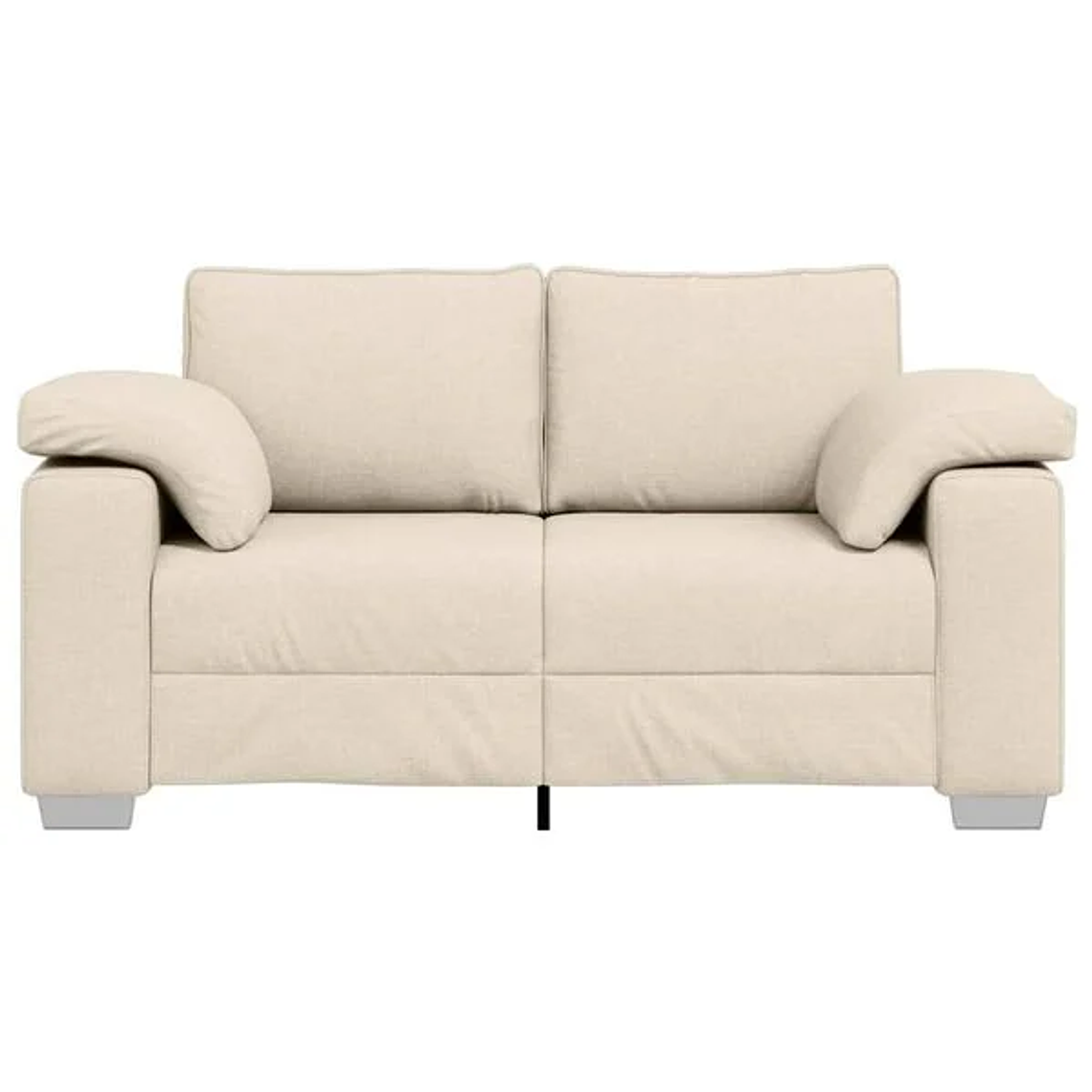 Sofá Bege Loveseat 160 cm em Tecido de Linho | Sofá de 2 Lugares Moderno e Respirável vidaXL 4