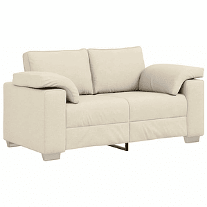 Sofá Bege Loveseat 160 cm em Tecido de Linho | Sofá de 2 Lugares Moderno e Respirável vidaXL