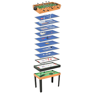 Mesa de Jogos 15-em-1 vidaXL 121 cm | Mesa Multi-jogos com Xadrez, Bilhar, Ténis de Mesa e Mais