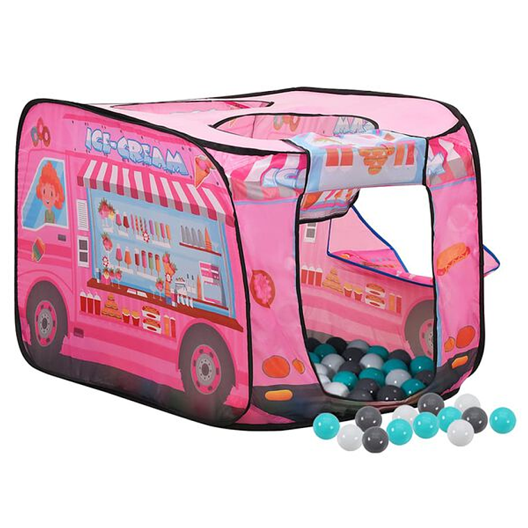 Children's Play Tent with 250 Balls vidaXL | Pink Car-Shaped Ball Park 1
